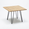 kvadratiskt bord och stolar i metall och trä design Lix industriell tribeca set 