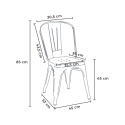 kvadratiskt bord och stolar i metall och trä design Lix industriell tribeca set 
