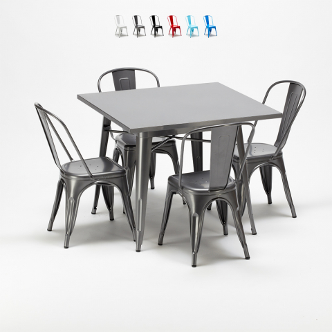 fyrkantigt bord och industristoluppsättning i Lix-stil flushing Kampanj