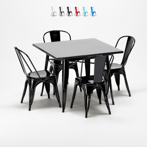 fyrkantigt bord och industristoluppsättning i-stil soho Kampanj