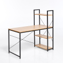 Industriellt Skrivbord 120x60 Trä Stål med Hyllor Minimal Design Empire Försäljning