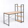 Industriellt Skrivbord 120x60 Trä Stål med Hyllor Minimal Design Empire Försäljning