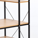 Industriellt Skrivbord 120x60 Trä Stål med Hyllor Minimal Design Empire Rea