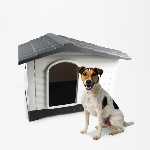 Trädgårdshund för små hundar i plast med plattform Lola