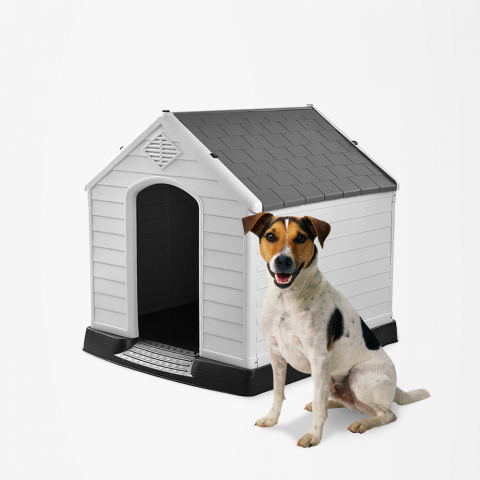 Kennelhus för små hundar i plastträdgård Coco Kampanj