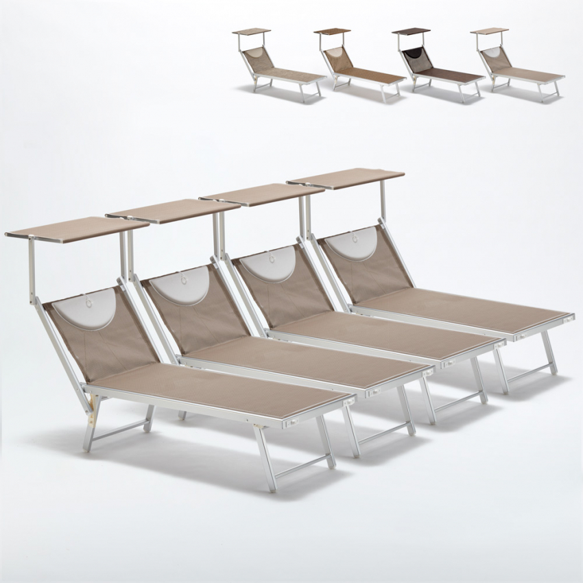 4 Solsängar Strand Hav I Aluminium Santorini Limited Edition Modell