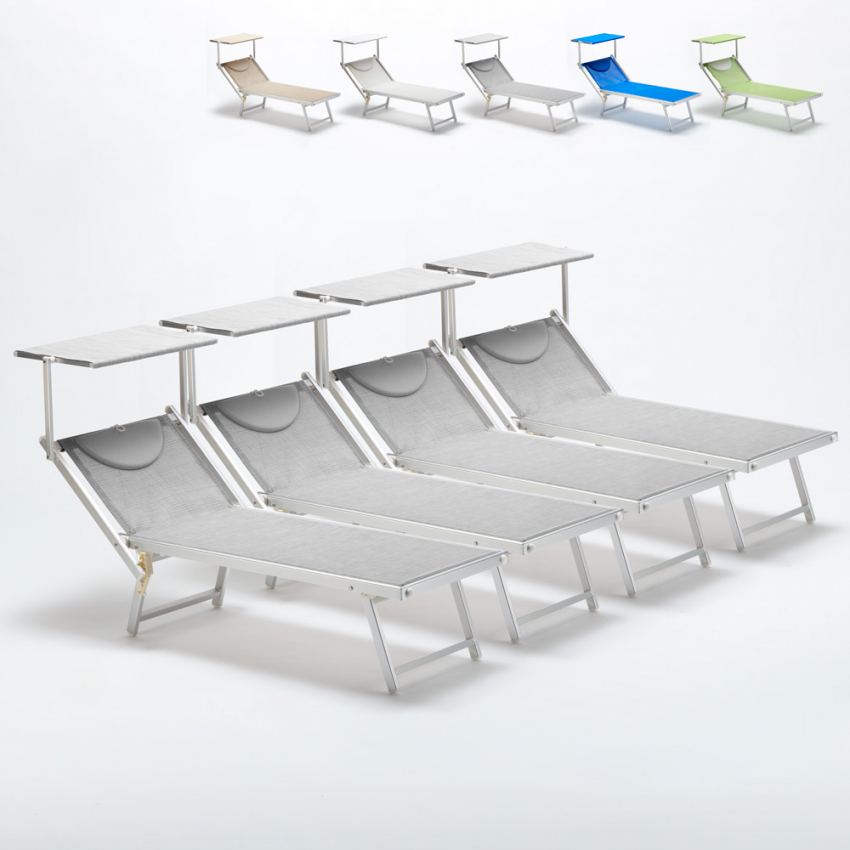 4 Solsängar Strand Hav Professionella Aluminium Italia 