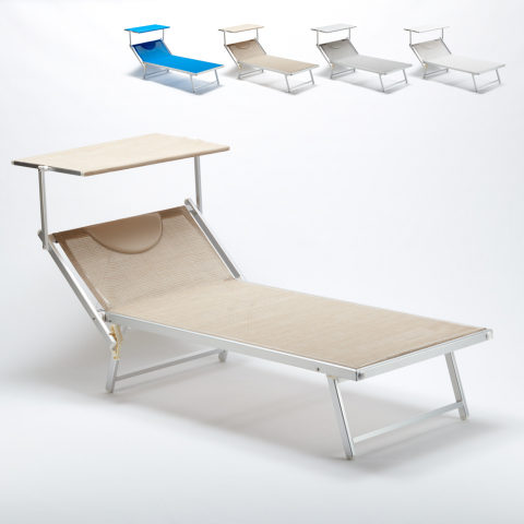 Strandstol Aluminium Beach Bed Stor Italien Xl professionell Kampanj