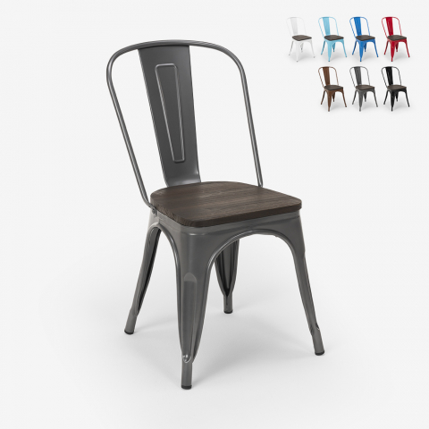 stolar Lix industriella stål trä för kök och bar steel wood Kampanj