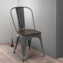stolar Lix industriella stål trä för kök och bar steel wood Val