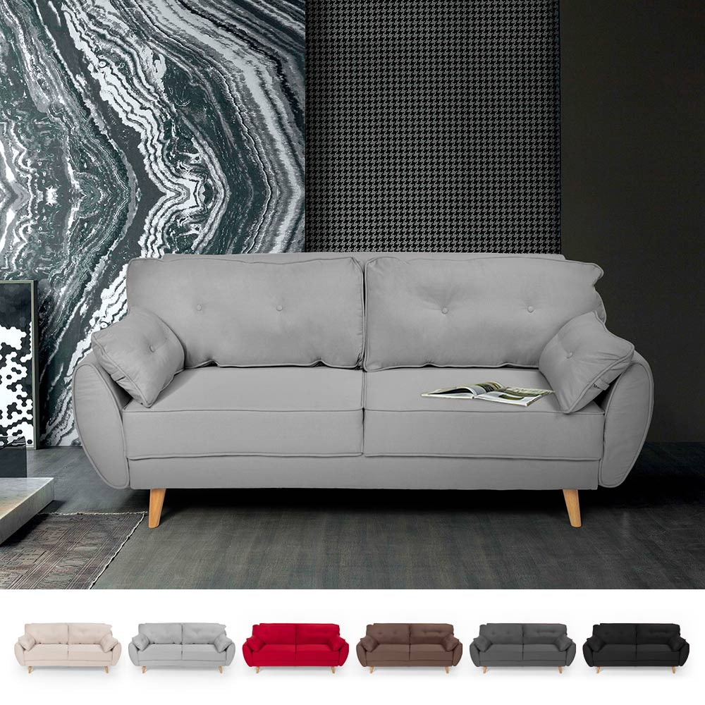 3-Sits Bäddsoffa I Tyg Lutande Klick Klack Mekanism Nordisk Design Fortaleza
