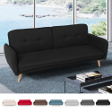 Nordisk design liggande bäddsoffa clic clac 3 platser i tyg Merida 