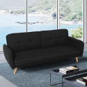 Nordisk design liggande bäddsoffa clic clac 3 platser i tyg Merida 