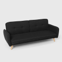 Nordisk design liggande bäddsoffa clic clac 3 platser i tyg Merida 