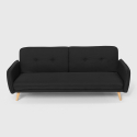 Nordisk design liggande bäddsoffa clic clac 3 platser i tyg Merida 