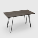 set rektangulärt bord 120 x 60 med 4 stolar trä och stål i industriell design roger 