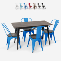 set rektangulärt bord 120 x 60 med 4 stolar trä och stål i Lix industriell design ralph Rabatter