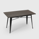set rektangulärt bord 120 x 60 med 4 stolar trä och stål i industriell design ralph 