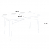 set rektangulärt bord 120 x 60 med 4 stolar trä och stål i Lix industriell design ralph 