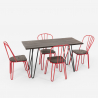 set rektangulärt bord 120 x 60 med 4 stolar trä och stål i Lix industriell design magis Modell