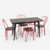 set rektangulärt bord 120 x 60 med 4 stolar stål trä industriell design Lix otis 