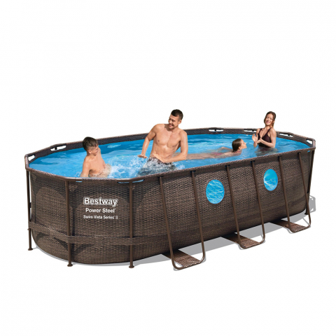 Ovanmarkspool Bestway 56716 Med Fönster Swim Utsikt Oval 549x274x122 cm