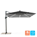 Svart parasoll med justerbar arm decentraliserad stolpe med 3x3m Led solsken Paradise Noir Light Erbjudande