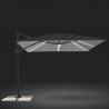 Svart parasoll med justerbar arm decentraliserad stolpe med 3x3m Led solsken Paradise Noir Light Katalog