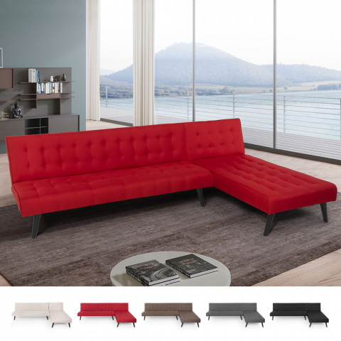 3-sits clic hörnbäddsoffa i modern design liggande modulärt tyg Natal