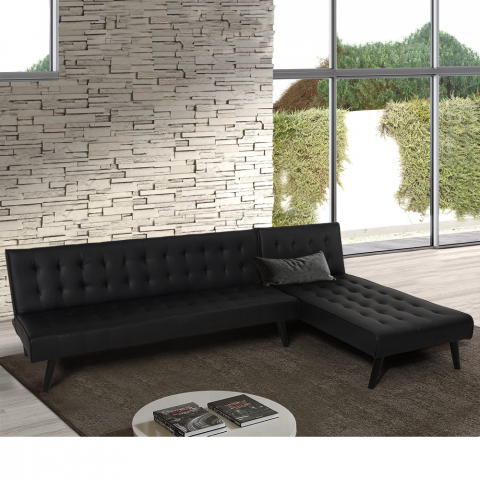 3-sits clic hörnbäddsoffa i modern design lutande modulärt konstläder NATAL NATAL EVO