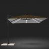 Parasoll med decentraliserad stolpe och justerbar arm med LED -solsken 3x3m Paradise Brown Light Rabatter