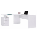 Modernt hörnskrivbord 180x160 med byrå med 3 lådor New Selina Försäljning