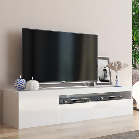 Modern TV-bänk med dörr och klafflåda 150cm Daiquiri White M