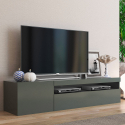 Modern TV-bänk med dörr och klafflåda 150cm Daiquiri Anthracite M Försäljning