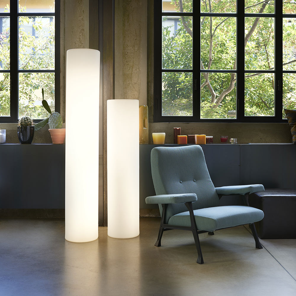 Golvlampa lysande cylinder modern design Slide Fluo