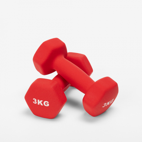 Ett par 2 x 3 kg vinylhantlar vikter gym och fitness Megara Kampanj