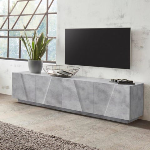 TV-bänk 4 dörrar 2 fack modern design Ping Low L Concrete