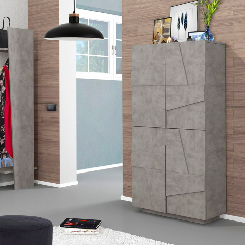 Skoskåp Multifunktionellt Garderob design 4 dörrar 8 fack Ping Dress Concrete