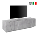 TV-bänk 4 dörrar 2 fack modern design Ping Low L Concrete Erbjudande