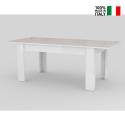 Vitt utdragbart bord vardagsrum modern design 160-210x90cm Jesi Long Försäljning