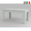 Modernt utdragbart matbord vitt trä 160-210x90cm Jesi Larch Försäljning