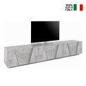 TV-bänk vardagsrum 6 dörrar 3 fack modern design Ping Low Concrete XL Försäljning