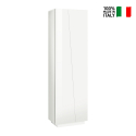 Garderob multifunktionell modern design glansig vit 2 dörrar 6 fack Vega Space Försäljning
