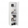 Garderob multifunktionell modern design glansig vit 2 dörrar 6 fack Vega Space Rea