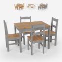Set med rektangulärt bord 100x80 4 stolar trä lantlig stil Rusticus Erbjudande