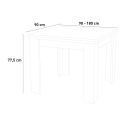 Utdragbart vitt matbord modern design 90-180x90cm Jesi Liber Rabatter