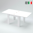 Utdragbart matbord vitt trä design 90-180x90cm Jesi Liber Wood Försäljning