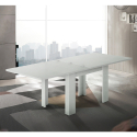 Utdragbart matbord vitt trä design 90-180x90cm Jesi Liber Wood Rea