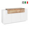 Skänk sideboard 3 gångjärnsdörrar 1 fällbart fack design vitt trä Corona Side Försäljning