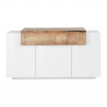 Skänk sideboard 3 gångjärnsdörrar 1 fällbart fack design vitt trä Corona Side Erbjudande